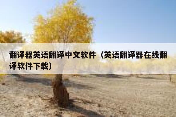 翻译器英语翻译中文软件（英语翻译器在线翻译软件下载） 第1张