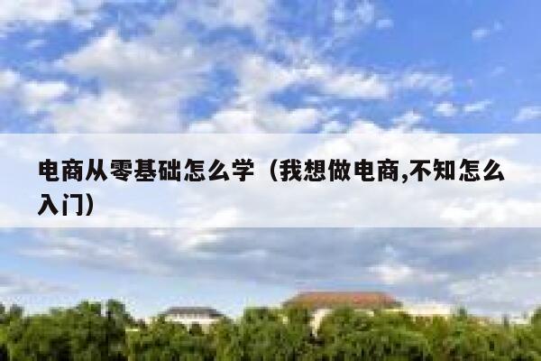 电商从零基础怎么学（我想做电商,不知怎么入门） 第1张