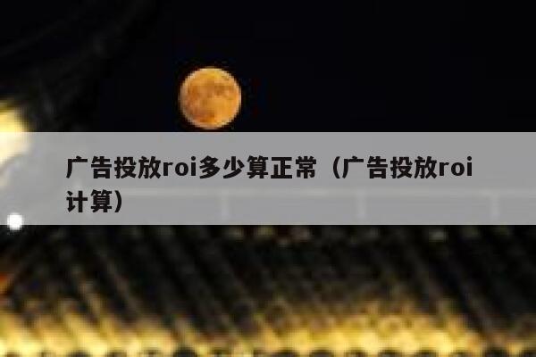 广告投放roi多少算正常（广告投放roi计算） 第1张