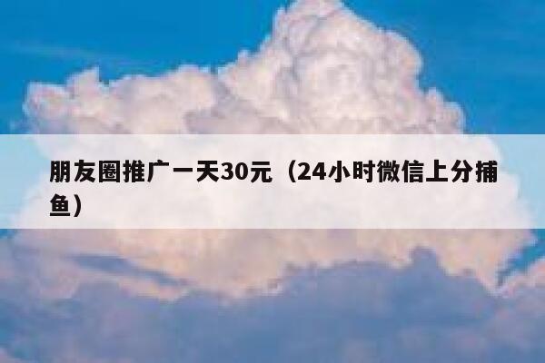 朋友圈推广一天30元（24小时微信上分捕鱼） 第1张