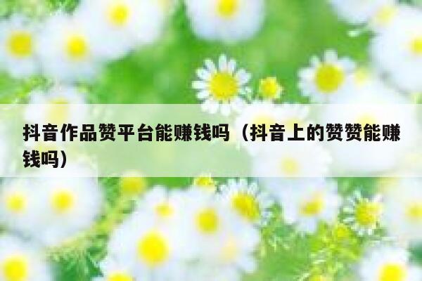 抖音作品赞平台能赚钱吗（抖音上的赞赞能赚钱吗） 第1张