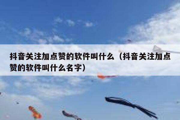 抖音关注加点赞的软件叫什么（抖音关注加点赞的软件叫什么名字） 第1张