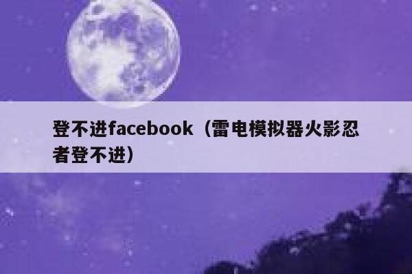 登不进facebook（雷电模拟器火影忍者登不进） 第1张