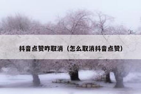 抖音点赞咋取消（怎么取消抖音点赞） 第1张