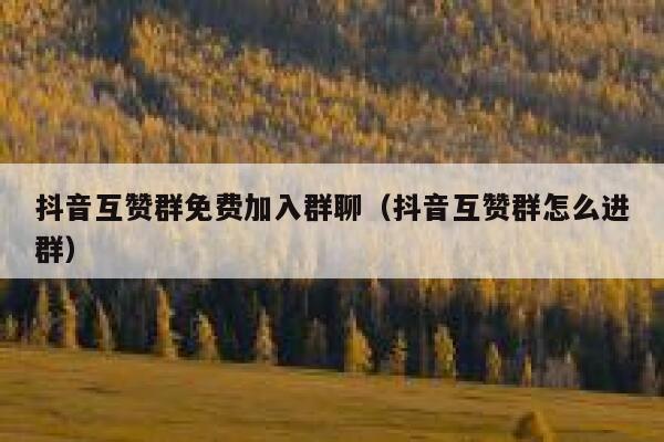 抖音互赞群免费加入群聊（抖音互赞群怎么进群） 第1张