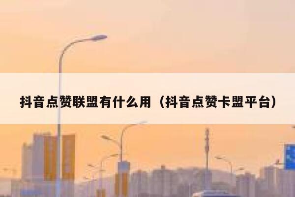 抖音点赞联盟有什么用（抖音点赞卡盟平台） 第1张