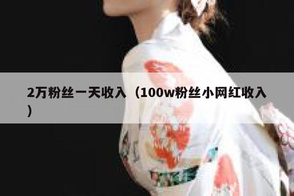 2万粉丝一天收入(100w粉丝小网红收入) 第1张 2万粉丝一天收入(100w粉丝小网红收入) 第1张