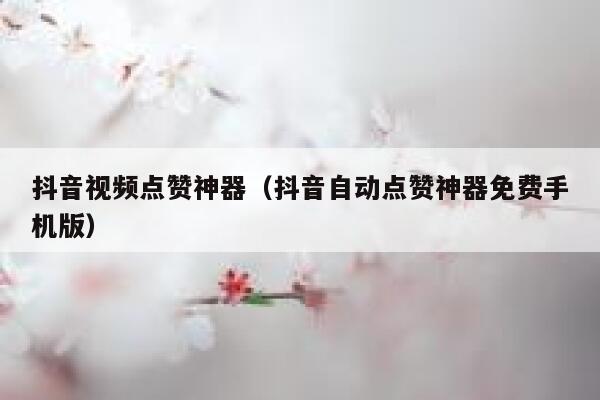 抖音视频点赞神器（抖音自动点赞神器免费手机版） 第1张