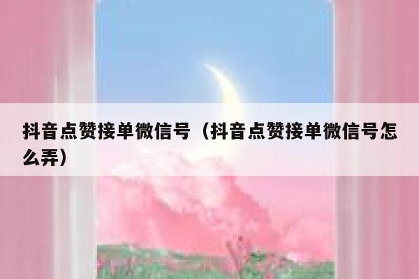 抖音点赞接单微信号(抖音点赞接单微信号怎么弄) 第1张 抖音点赞接单微信号(抖音点赞接单微信号怎么弄) 第1张