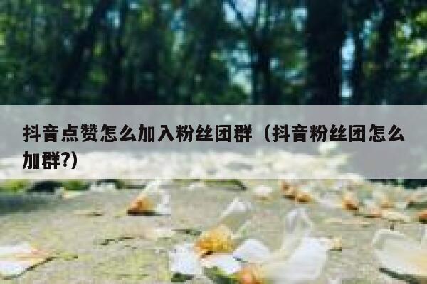 抖音点赞怎么加入粉丝团群（抖音粉丝团怎么加群?） 第1张