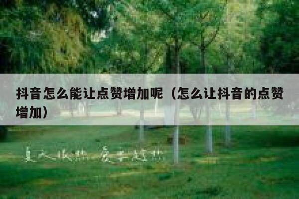 抖音怎么能让点赞增加呢（怎么让抖音的点赞增加） 第1张