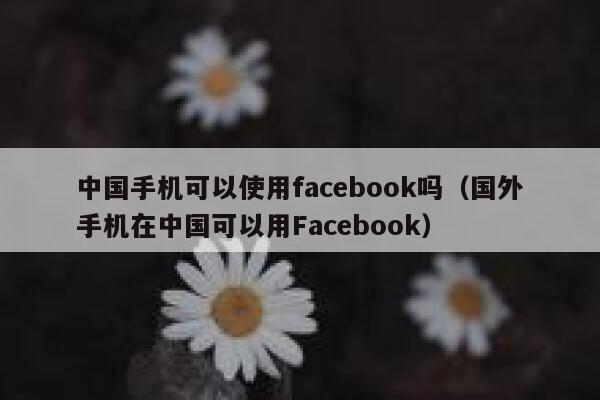 中国手机可以使用facebook吗（国外手机在中国可以用Facebook） 第1张