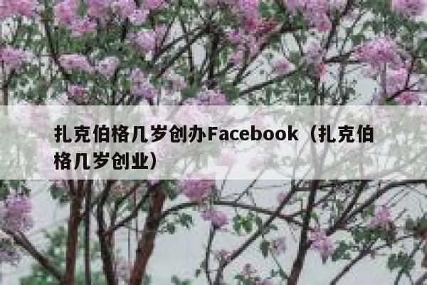 扎克伯格几岁创办Facebook（扎克伯格几岁创业） 第1张
