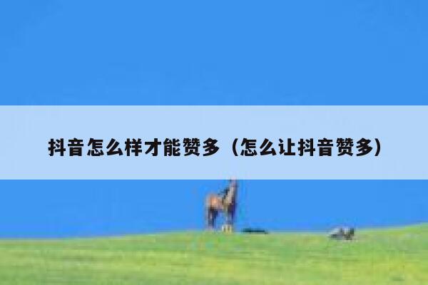 抖音怎么样才能赞多（怎么让抖音赞多） 第1张