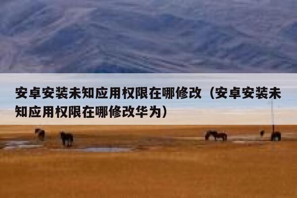 安卓安装未知应用权限在哪修改（安卓安装未知应用权限在哪修改华为） 第1张