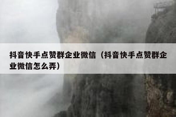 抖音快手点赞群企业微信（抖音快手点赞群企业微信怎么弄） 第1张