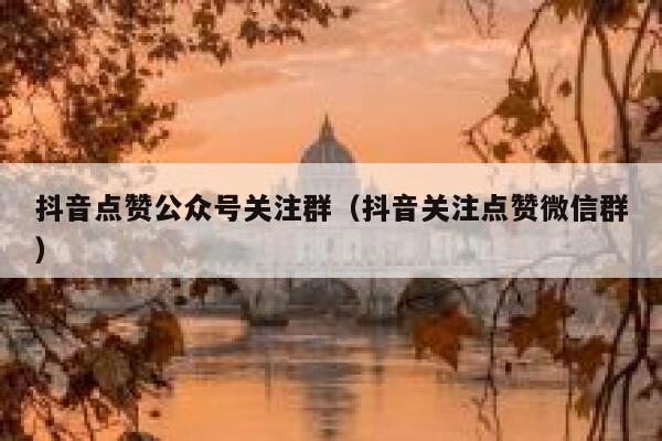 抖音点赞公众号关注群（抖音关注点赞微信群） 第1张