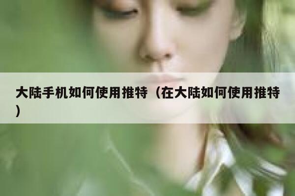 大陆手机如何使用推特(在大陆如何使用推特) 第1张 大陆手机如何使用推特(在大陆如何使用推特) 第1张