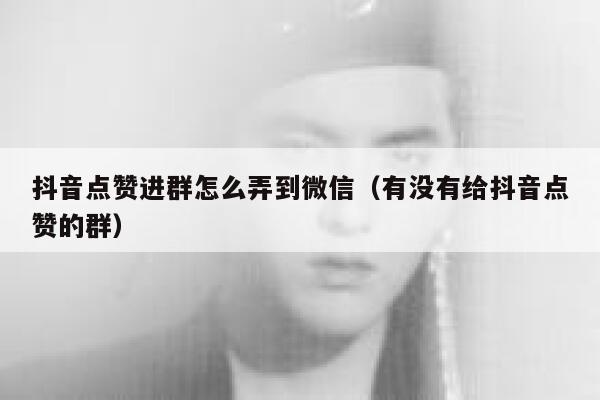 抖音点赞进群怎么弄到微信（有没有给抖音点赞的群） 第1张