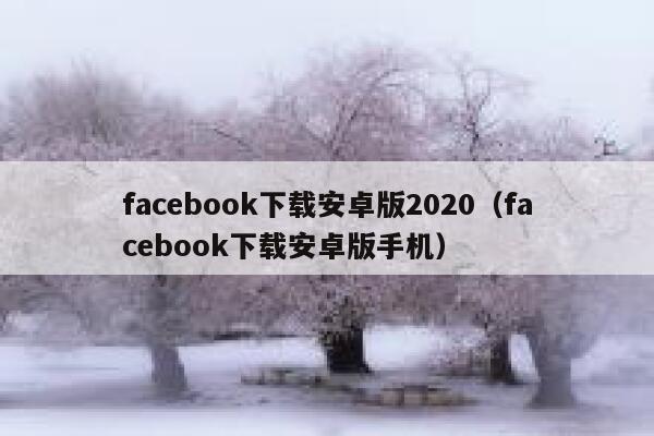 facebook下载安卓版2020（facebook下载安卓版手机） 第1张
