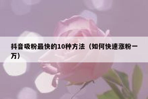 抖音吸粉最快的10种方法（如何快速涨粉一万） 第1张