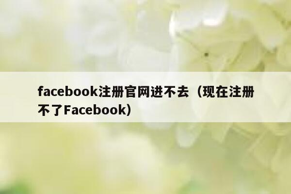 facebook注册官网进不去(现在注册不了Facebook) 第1张 facebook注册官网进不去(现在注册不了Facebook) 第1张