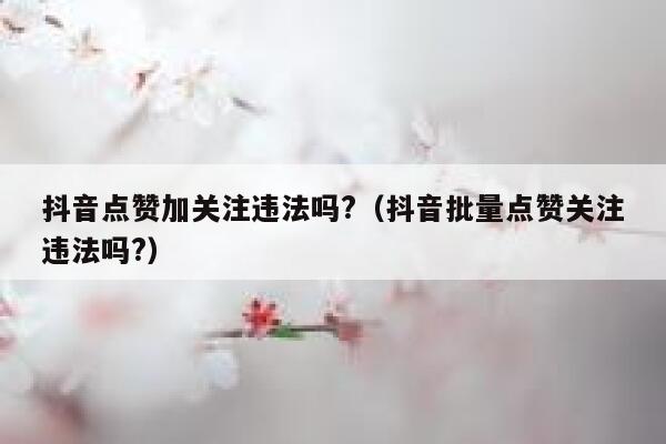 抖音点赞加关注违法吗?(抖音批量点赞关注违法吗?) 第1张 抖音点赞加关注违法吗?(抖音批量点赞关注违法吗?) 第1张