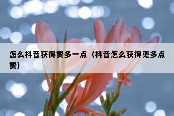 怎么抖音获得赞多一点(抖音怎么获得更多点赞) 第1张 怎么抖音获得赞多一点(抖音怎么获得更多点赞) 第1张