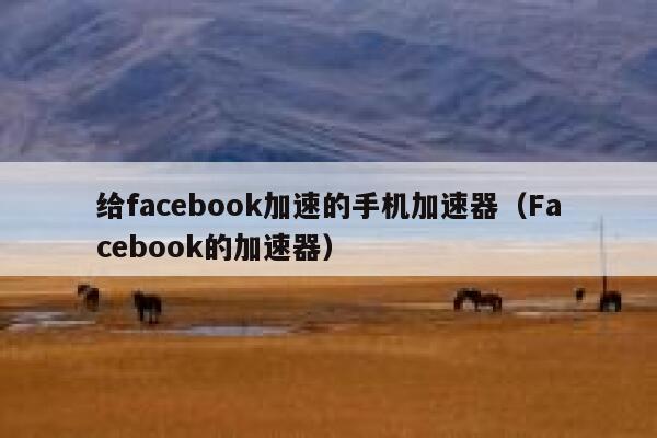 给facebook加速的手机加速器（Facebook的加速器） 第1张