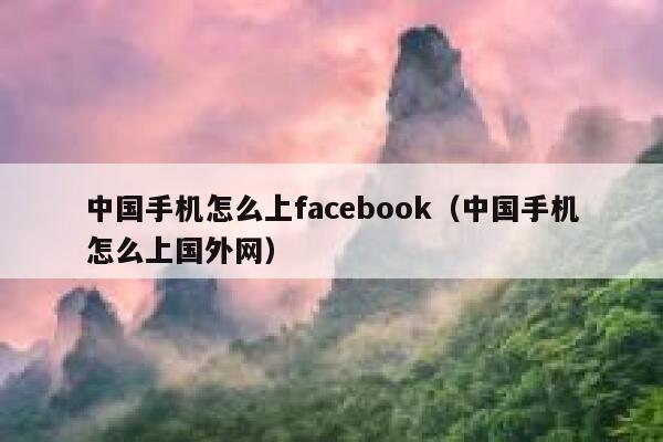 中国手机怎么上facebook（中国手机怎么上国外网） 第1张
