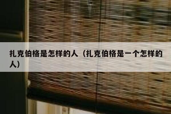 扎克伯格是怎样的人（扎克伯格是一个怎样的人） 第1张