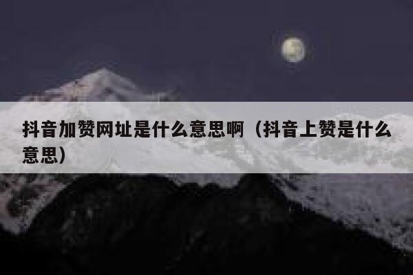 抖音加赞网址是什么意思啊（抖音上赞是什么意思） 第1张