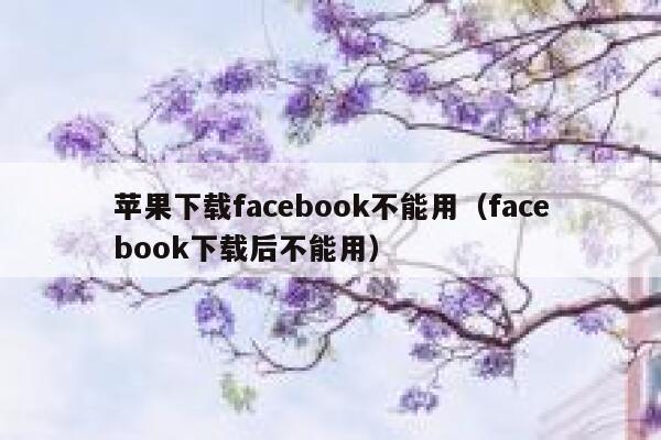 苹果下载facebook不能用(facebook下载后不能用) 第1张 苹果下载facebook不能用(facebook下载后不能用) 第1张