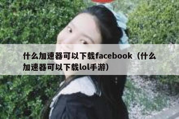 什么加速器可以下载facebook（什么加速器可以下载lol手游） 第1张