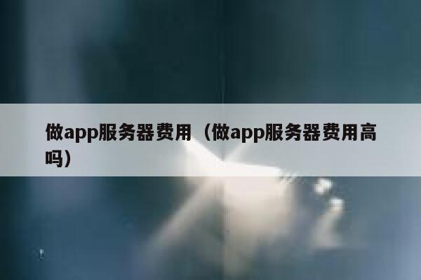 做app服务器费用(做app服务器费用高吗) 第1张 做app服务器费用(做app服务器费用高吗) 第1张