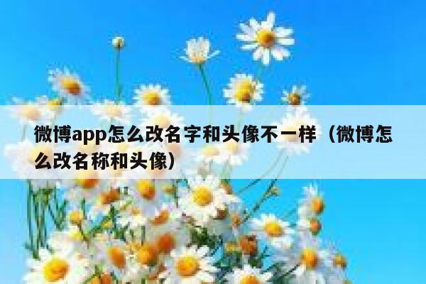 微博app怎么改名字和头像不一样（微博怎么改名称和头像） 第1张