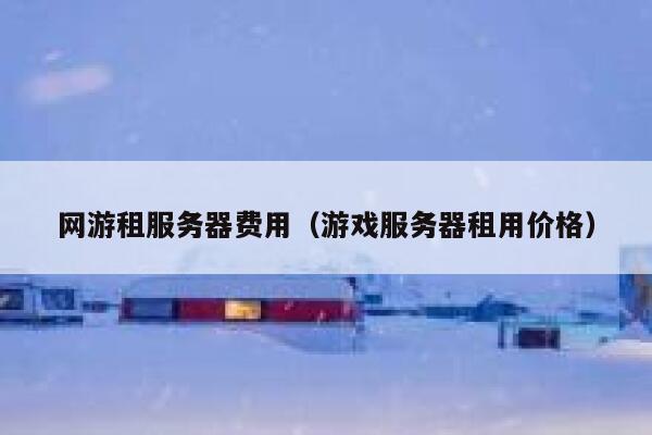 网游租服务器费用（游戏服务器租用价格） 第1张