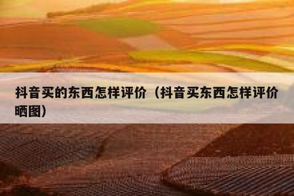 抖音买的东西怎样评价（抖音买东西怎样评价晒图） 第1张
