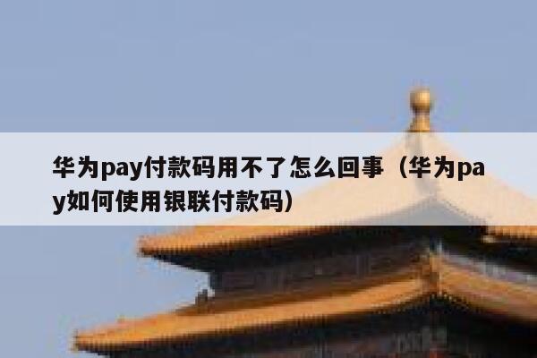华为pay付款码用不了怎么回事（华为pay如何使用银联付款码） 第1张