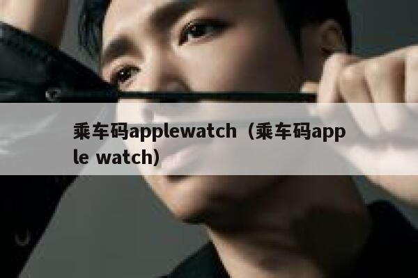 乘车码applewatch（乘车码apple watch） 第1张