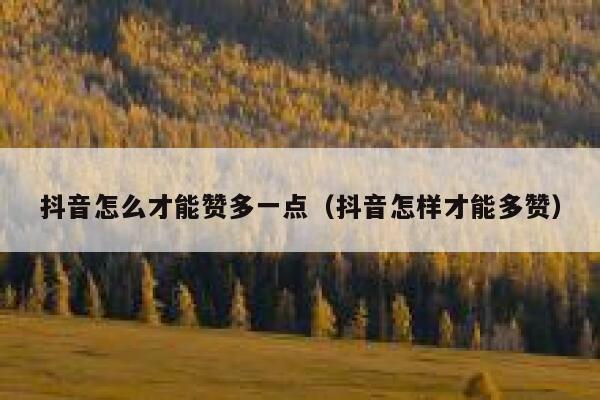 抖音怎么才能赞多一点(抖音怎样才能多赞) 第1张 抖音怎么才能赞多一点(抖音怎样才能多赞) 第1张