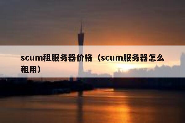 scum租服务器价格（scum服务器怎么租用） 第1张