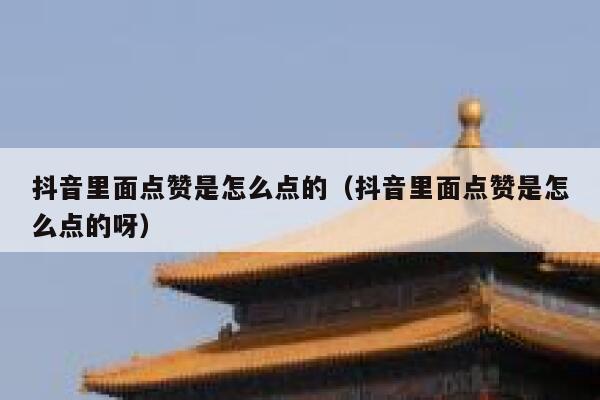 抖音里面点赞是怎么点的（抖音里面点赞是怎么点的呀） 第1张
