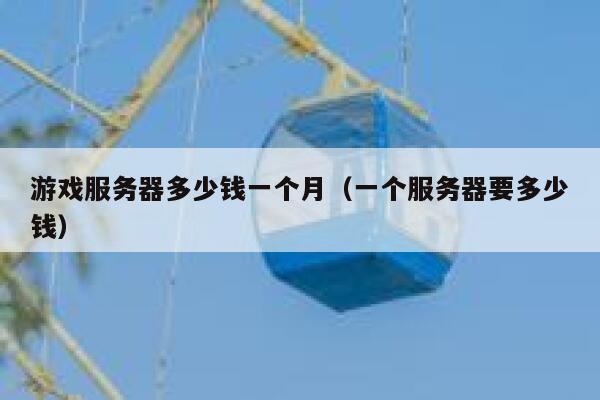 游戏服务器多少钱一个月（一个服务器要多少钱） 第1张