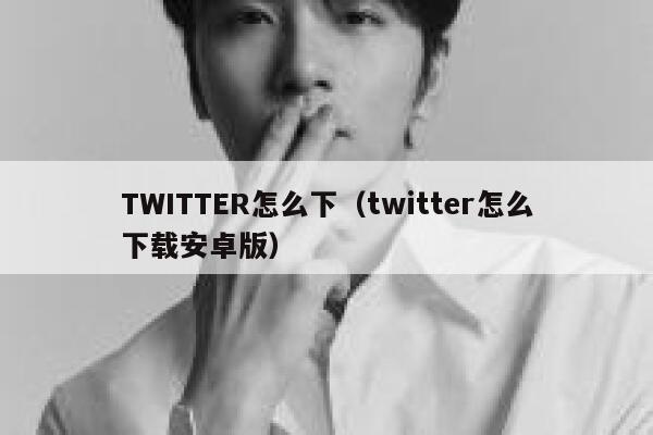 TWITTER怎么下（twitter怎么下载安卓版） 第1张