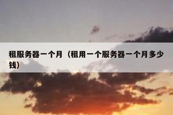 租服务器一个月(租用一个服务器一个月多少钱) 第1张 租服务器一个月(租用一个服务器一个月多少钱) 第1张