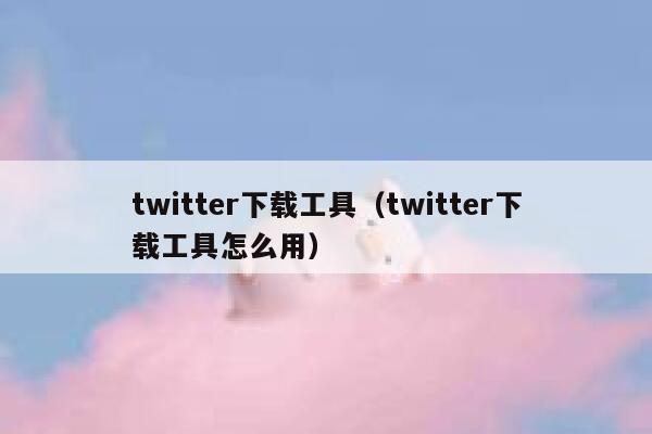 twitter下载工具（twitter下载工具怎么用） 第1张