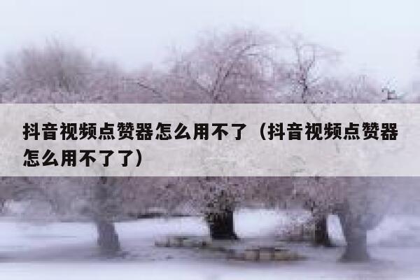 抖音视频点赞器怎么用不了（抖音视频点赞器怎么用不了了） 第1张
