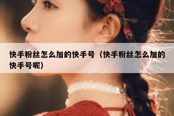 快手粉丝怎么加的快手号（快手粉丝怎么加的快手号呢） 第1张