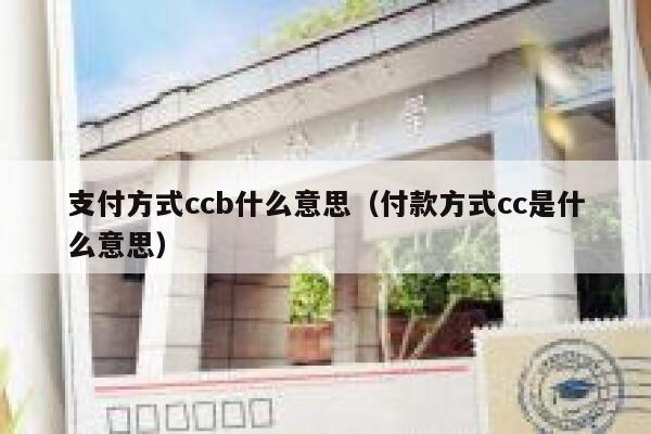 支付方式ccb什么意思（付款方式cc是什么意思） 第1张